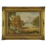 English School, 19th century, watercolour - Gosfield Place, home of the Sparrow Family, 33cm x 48cm,