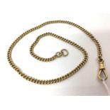 Antique 18ct yellow gold curb link watch chain, 38.5cm.