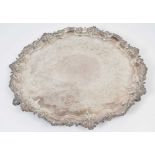 Large, fine quality, George II silver salver of circular form.