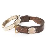 Two antique dog collars