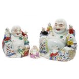 Three Chinese porcelain Buddhas