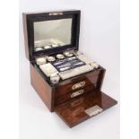 Victorian burr walnut toiletry box