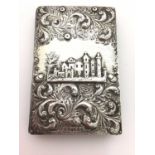 Early Victorian silver covered aide memoire of rectangular form,Abbotsford.