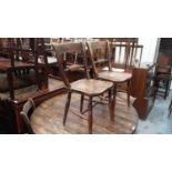 Set of six Victorian knife back chairs
