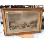 Victorian lithographic print- The 43rd Light Infantry as they turn out in their sleighs at the falls