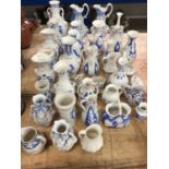 Collection of Victorian Parian ware, including jugs, vases, etc