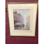 Edith M. Vicary watercolour- street scene, signed and dated 1901