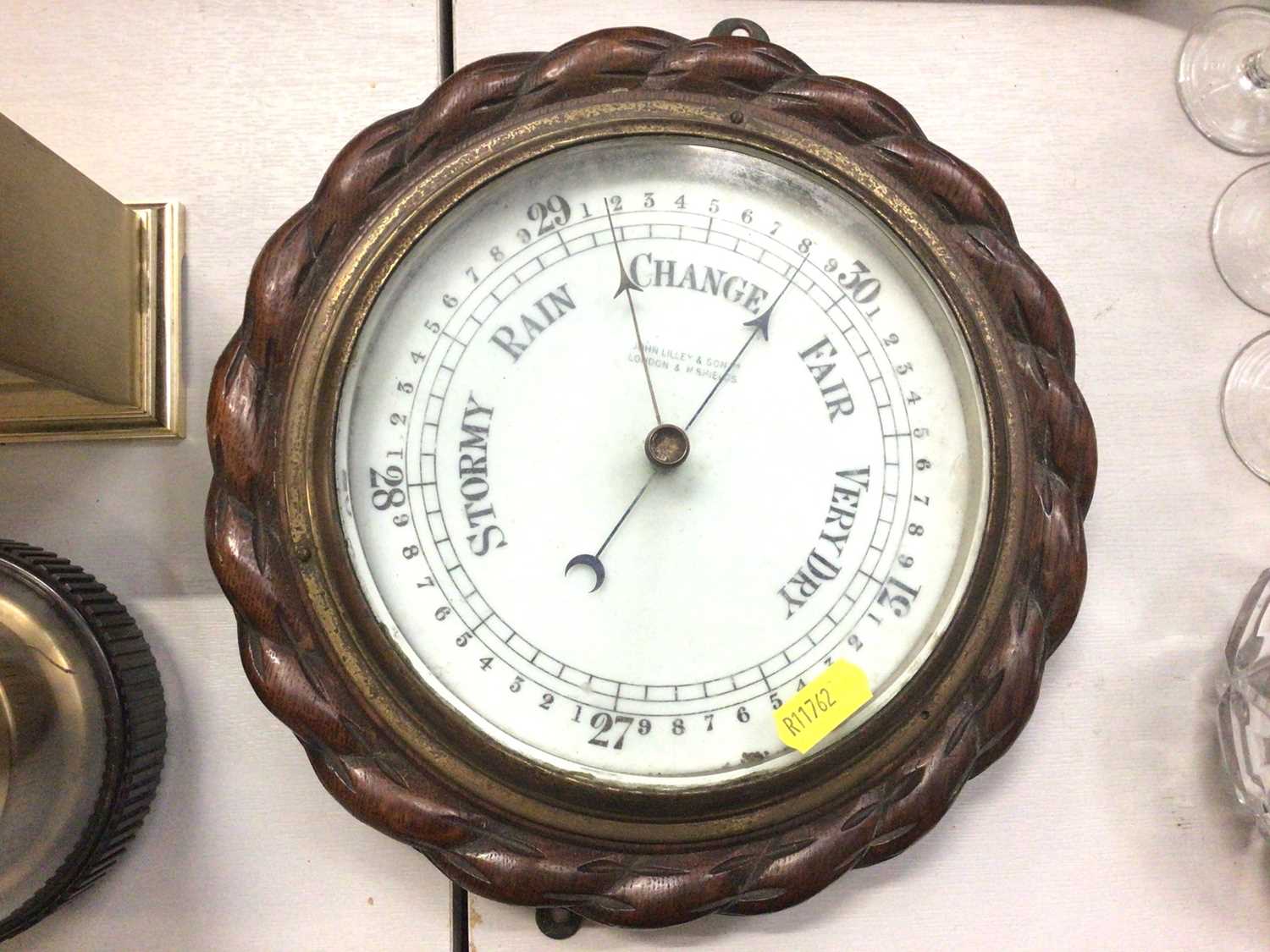 Contemporary Barigo weather station under a plastic dome, John Lilley & Son wall barometer and Presi - Image 2 of 4