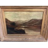 Late 19th century oil on canvas, Loch scene