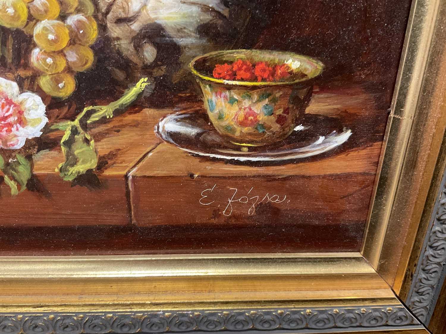 Victorian style oil on board still life - Image 2 of 3