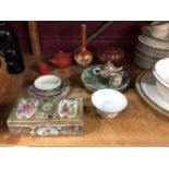 Canton enamel box and cover and other oriental items