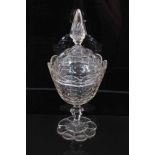 Victorian cut glass sweet meat jar and cover