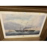 Large Victorian style aquatint of the Great Western, together with an early 20th century watercolour