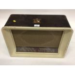 Vintage HMV radio in wooden case, model number 1125