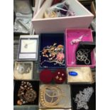 Group of silver earrings and quantity of various other costume jewellery