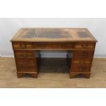 Victorian style mahogany twin pedestal desk