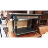 Victorian ebonized and burr walnut inlaid side table