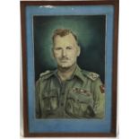 British Army officer chalk portrait and another portrait