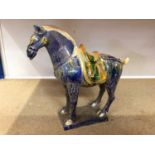 Chinese Tang-style pottery horse ornament