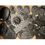 Collection of Victorian style cast iron plaques