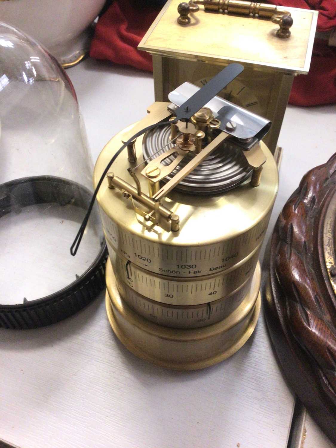 Contemporary Barigo weather station under a plastic dome, John Lilley & Son wall barometer and Presi - Image 4 of 4