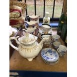 Early 19th century English porcelain teapot, possibly Rockingham