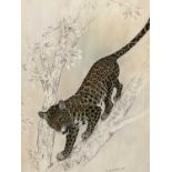 Rama Samaraweera (b. 1926) mixed media, Leopard, signed