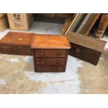 Miniature 19th century mahogany chest of drawers, together with two other Victorian boxes
