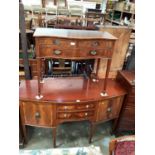Redman and Hales dining room suite, table, 8 chairs, serving table and sideboard with original purch