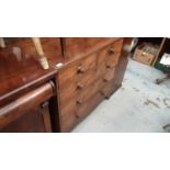 19th century mahogany chest of two short and three long drawers