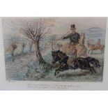 Set of three John Leech hunting prints - The Noble Science, The Old Foxhunter and Hold Hard Master G