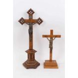 Two carved wooden crucifixes. To be sold by direction of the Canonesses of the Holy Sepulchre,