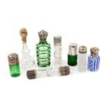 Group of silver mounted scent bottles