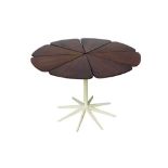 1960s Petal dining table by Richard Schultz for Knoll with cedar / redwood petals on metal base