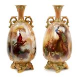 Pair Worcester vases