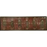 Large 19th century Chinese embroidered temple figural panel