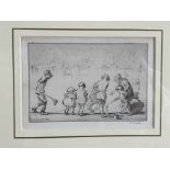 James Henry Dowd (1833-1916) signed etching - Rock Pooling, 11.5cm x 16.5cm, in glazed gilt frame