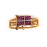 HRH The Duke of d'Abruzzi, Fine Victorian diamond and ruby scarf clip with original letter from the