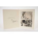 H.M.Queen Elizabeth The Queen Mother, signed 1956 Christmas card with gilt crown to cover, photograp
