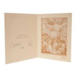 H.M.Queen Elizabeth II and H.RH. The Duke of Edinburgh, signed 1963 Christmas card with twin gilt ci