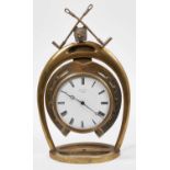 Early 20th Century Brass Hunting themed clock by George Over
