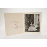 H.M.Queen Elizabeth The Queen Mother, signed 1955 Christmas card with gilt crown to cover, photograp