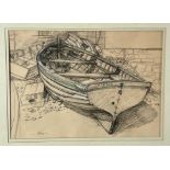 Thomas William Ward (1918-2000) coloured pencil drawing - "Fiona" R.N.L.I. Dinghy, signed and dated