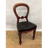 Victorian childs mahogany balloon back chair with original horsehair seat