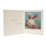 H.M.Queen Elizabeth The Queen Mother, signed 1967 Christmas card with gilt crown to cover, photograp