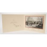 H.M.Queen Elizabeth The Queen Mother, signed 1962 Christmas card with gilt crown to cover, photograp
