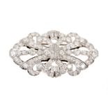 Art Deco diamond double clip brooch