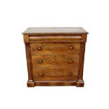 Victorian Scottish mahogany chest of drawers, with cushion frieze drawer and three further drawers o