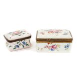 18th / 19th century French enamelled box, together with another similar