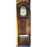 Early 19th century Welsh 30 hour longcase clock by Penrith maker (faint) with arched painted dial wi